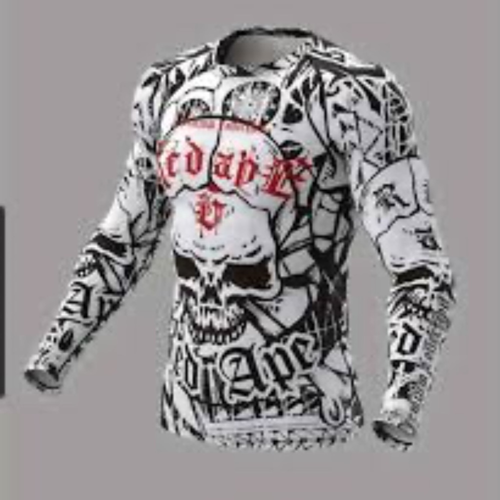 Red Ape Graphic Long Sleeve Shirt & Skeleton Long Sleeve Top XL